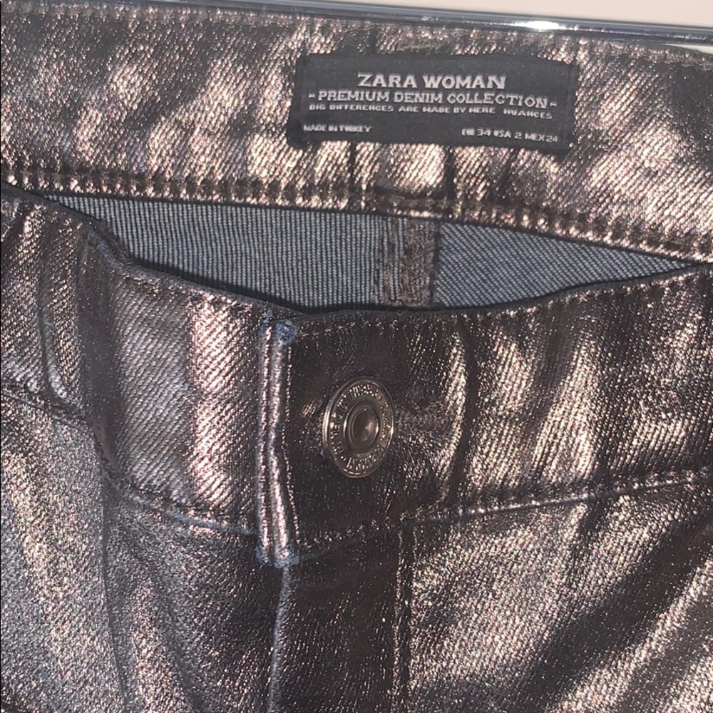 Zara Woman Metallic Jeans - Picture 4 of 4